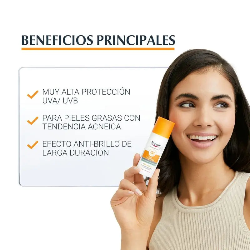 Eucerin Oil Control Dry Touch slnečný gél SPF 50+, 50 ml