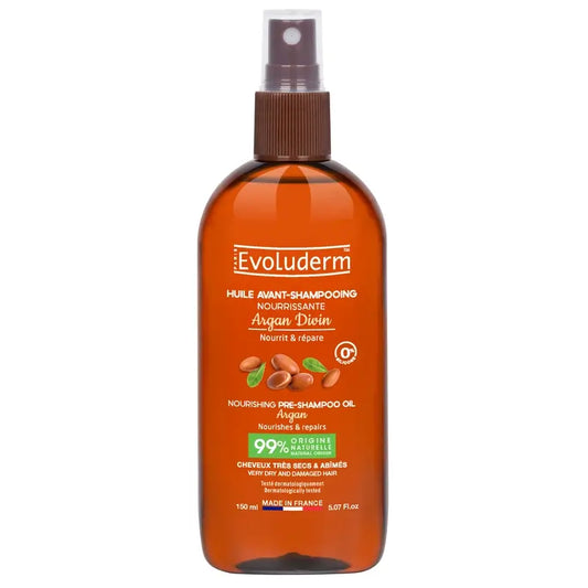 Evoluderm Výživný arganový olej na použitie pred šampónovaním Argan Divin, 150 ml
