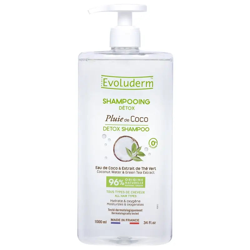 Evoluderm Detox šampón s kokosom, 1000 ml