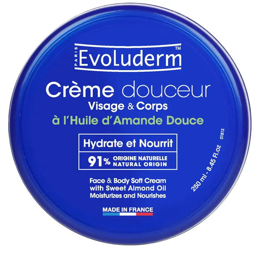 Evoluderm Krém na tvár a telo s vôňou sladkých mandlí, 250 ml
