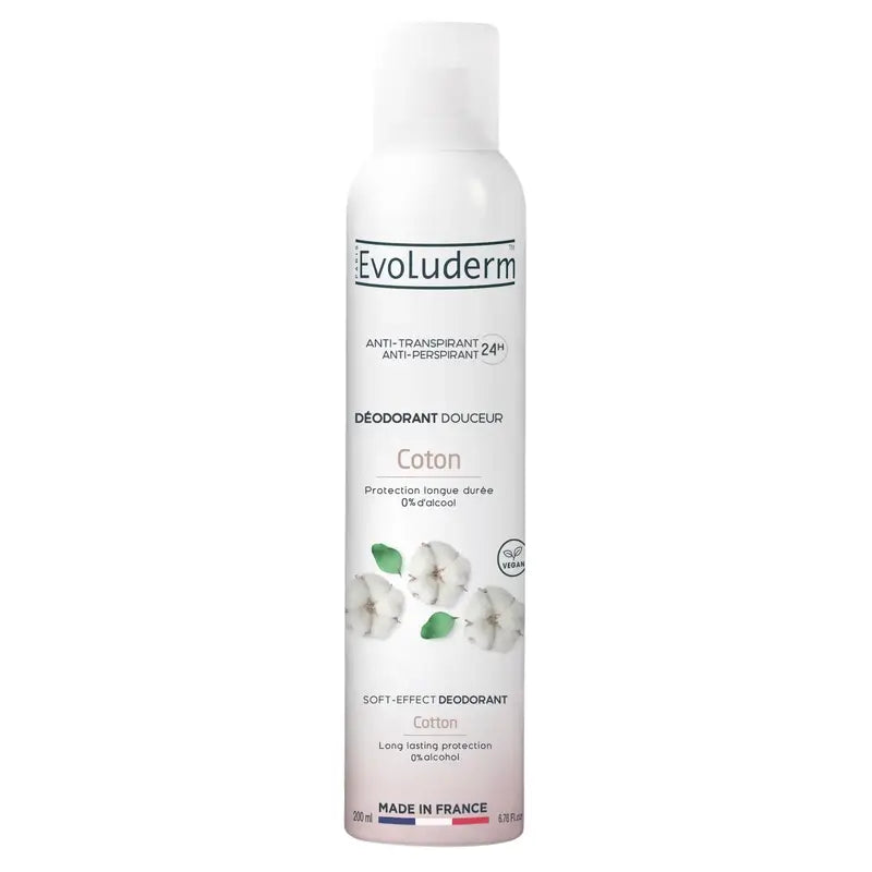 Evoluderm Dezodorant s bavlnou 24H, 200 ml