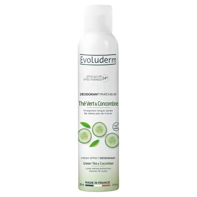 Evoluderm Dezodorant so zeleným čajom a uhorkou 24H, 200 ml