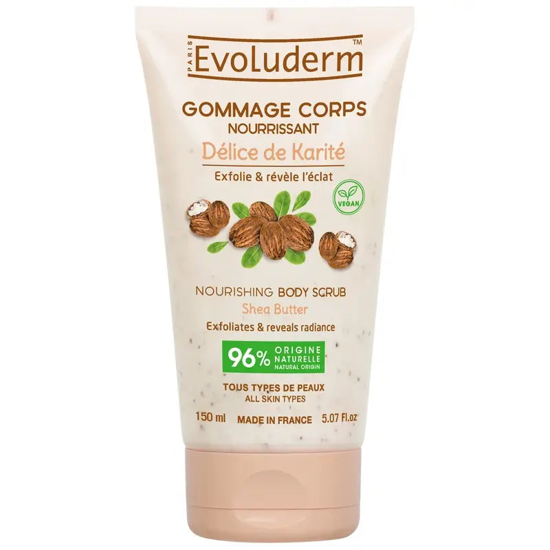 Evoluderm Telový peeling s bambuckým maslom, 150 ml