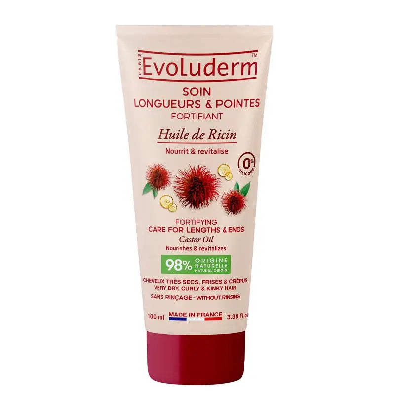 Evoluderm Longitudes – prípravok na starostlivosť o vlasy až po končeky, ricínový olej, 100 ml
