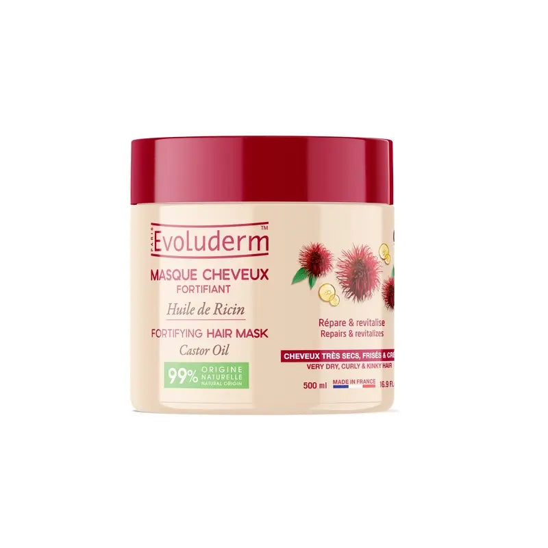 Evoluderm Vlasová maska s ricínovým olejom, 500 ml