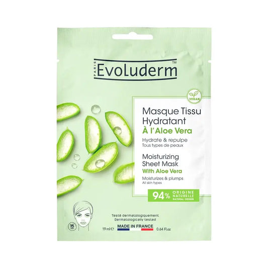 Evoluderm pleťová maska v podobe plátku s aloe vera, 1 ks / 19 
