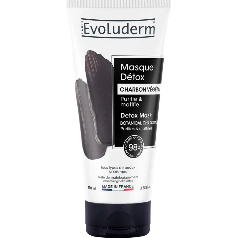 Evoluderm Detoxikačná pleťová maska s aktívnym uhlím, 100 