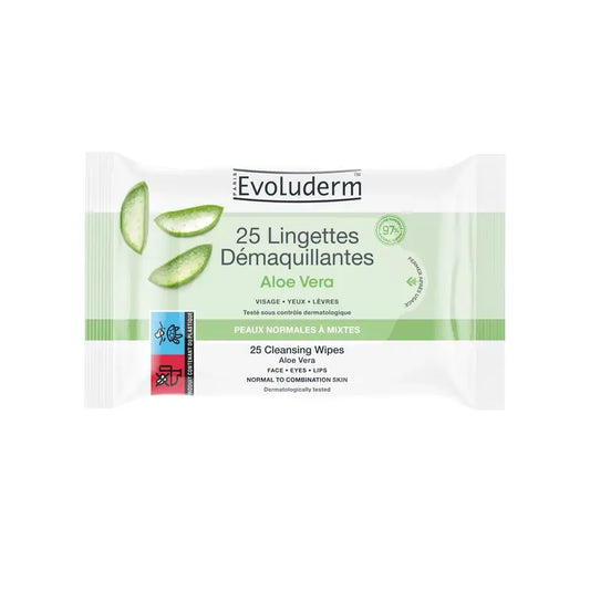 Evoluderm Čistiace utierky pre normálnu pleť – Aloe vera, 25 ks
