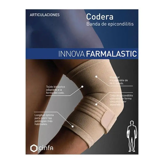 Farmalastic Elbow Support With Epicondylitis Band, Size M