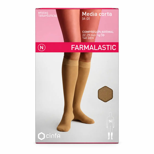 Farmalastic, stredná dĺžka, normálna kompresia, béžová, veľkosť XL