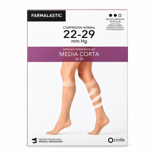 Farmalastic, stredná dĺžka, normálna kompresia, čierna, veľkosť L