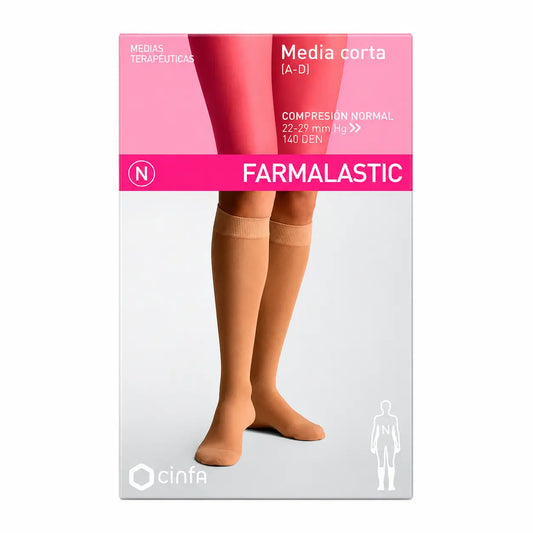 Farmalastic, stredná dĺžka, normálna kompresia, čierna, veľkosť XL