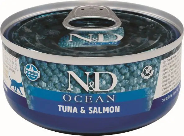Farmina N&D Cat Ocean Ocean Tuna Salmon Box 24X70Gr, wet food for cats