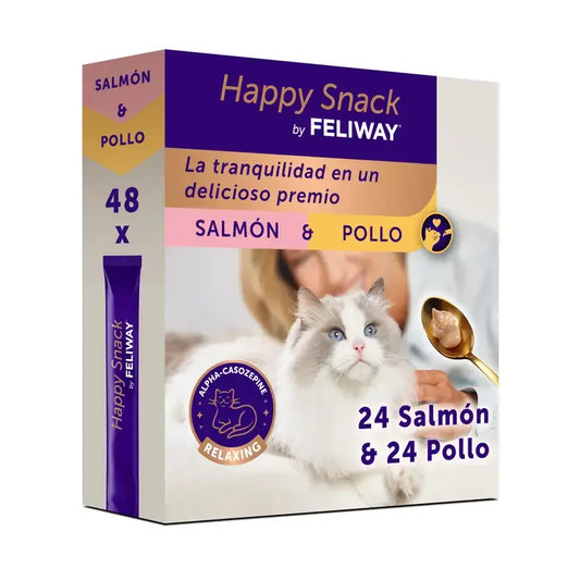 Feliway Happy Snack – kuracie mäso a losos, 48 vrecúšok
