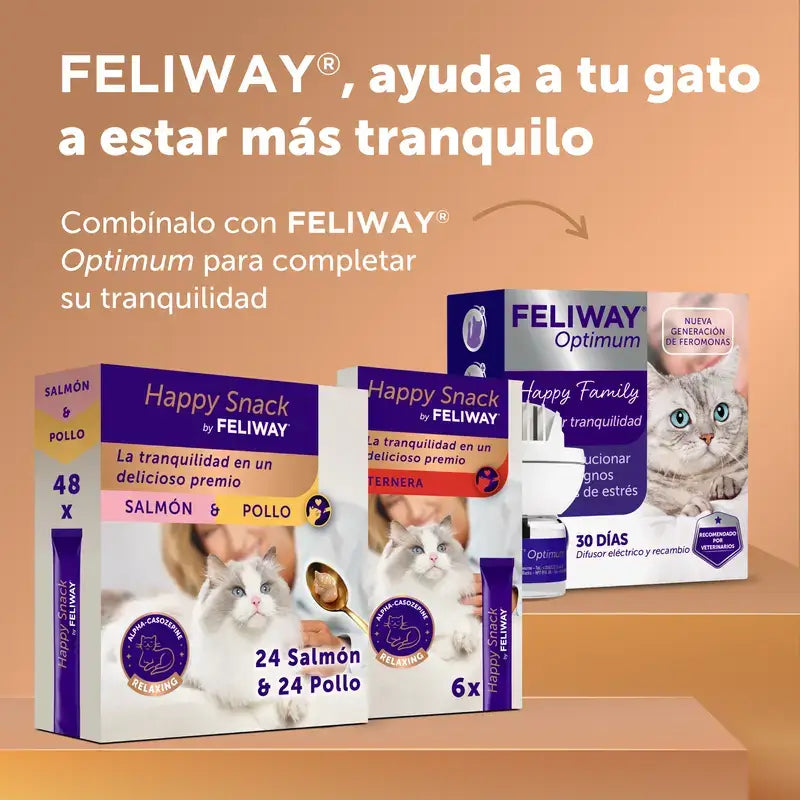 Feliway Happy Snack – kuracie mäso a losos, 48 vrecúšok