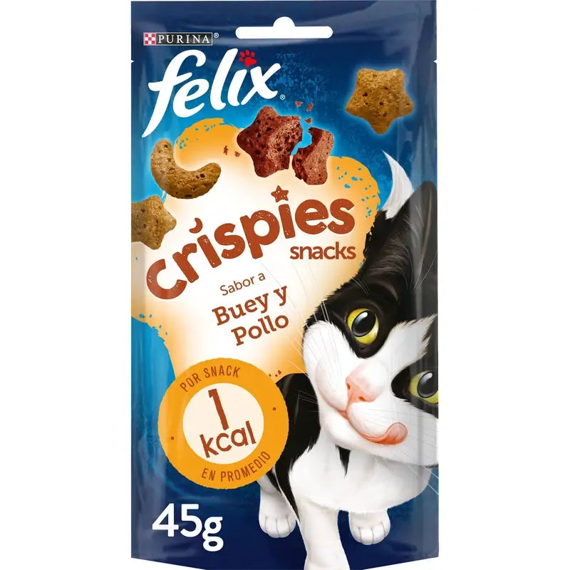 Felix Crispies – hovädzie mäso a kuracie mäso, 8 × 45 g