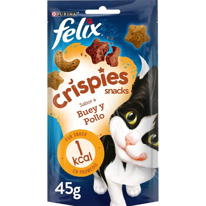 Felix Crispies – hovädzie mäso a kuracie mäso, 8 × 45 g