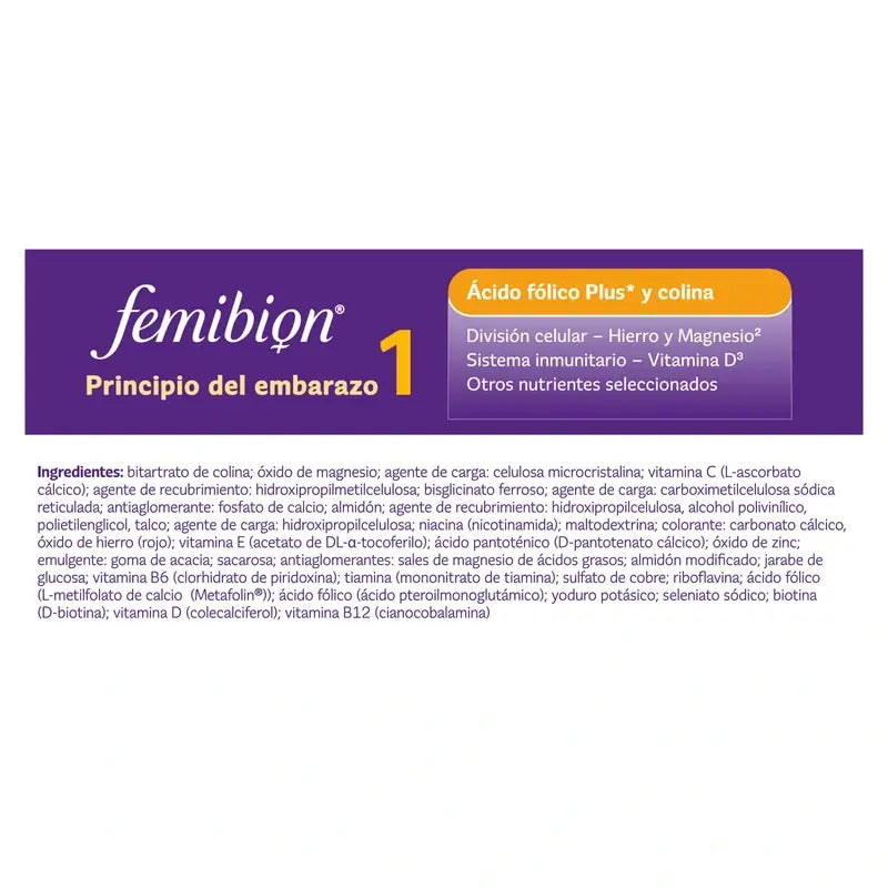 Femibion 1 – 1. trimester tehotenstva, 1.–12. týždeň, kyselina listová Plus, 2×28 tabliet