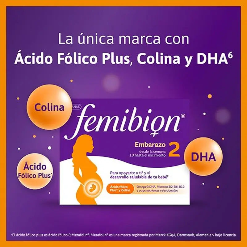 Femibion 2 pre tehotné s kyselinou listovou a vitamínmi, 28 tabliet