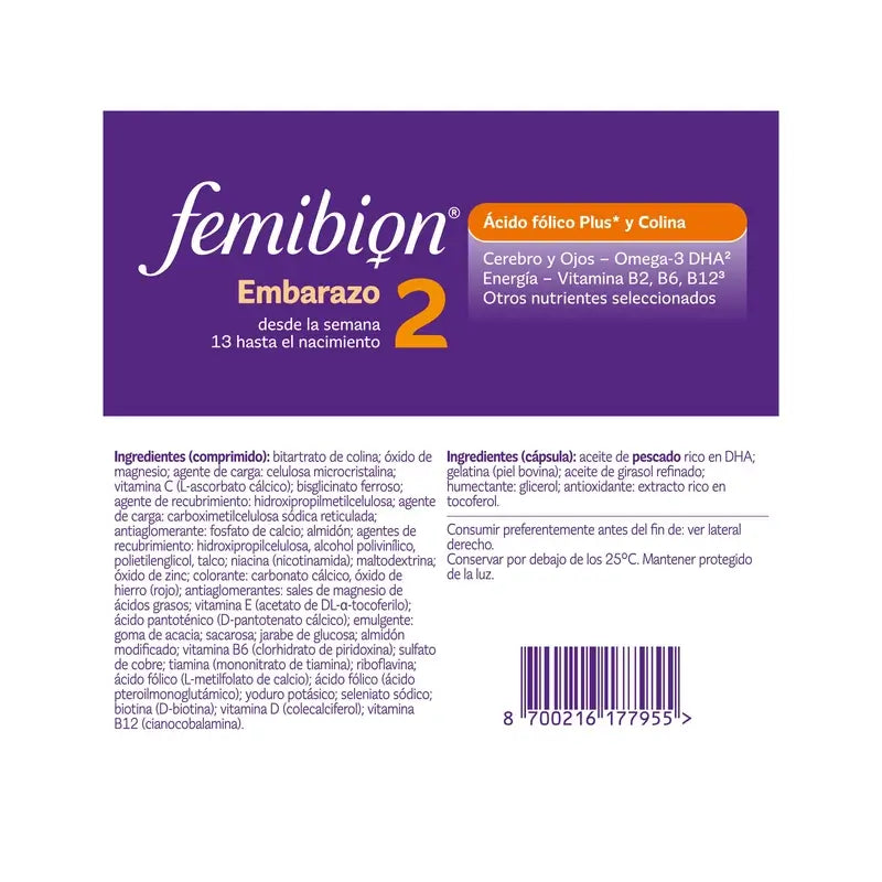 Femibion 2 pre tehotné s kyselinou listovou a vitamínmi, 3×28 tabliet