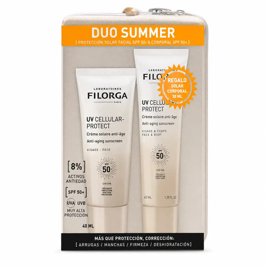 Filorga balenie: Uv Cellular-Protect Face SPF 50+ a Uv Cellular-Protect Face & Body 50 ml a darčeková kozmetická taštička