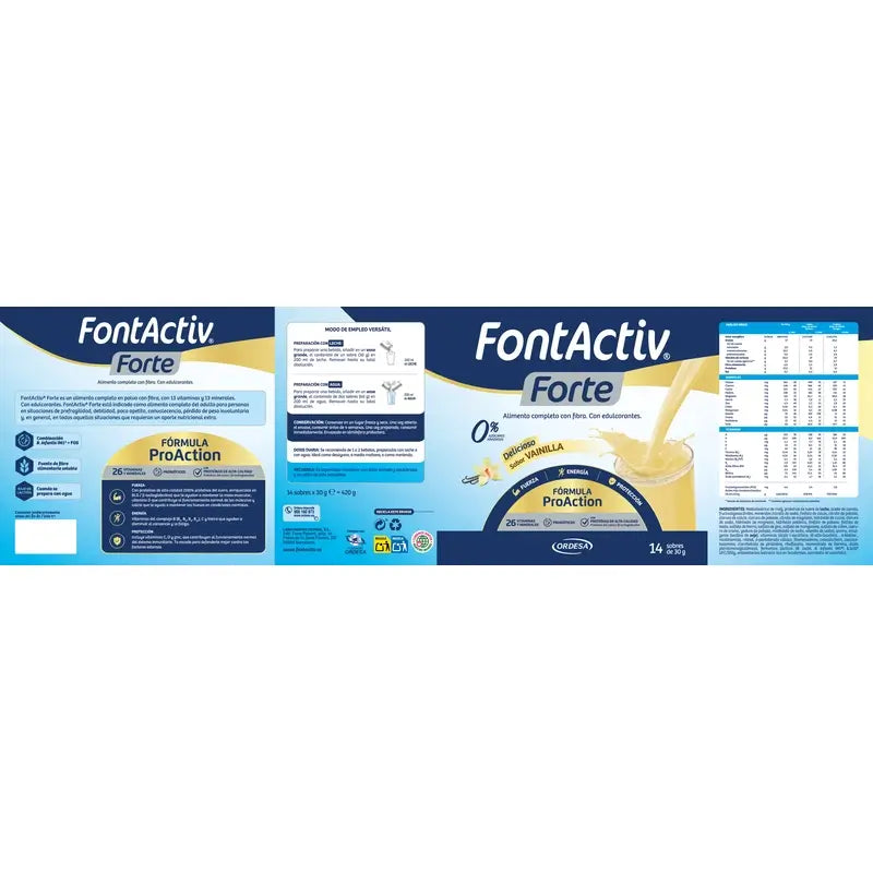 FontActiv Forte Vanilka, 14 × 30 g