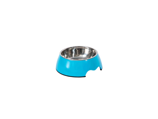 Freedog Miska z melamínu a nerezovej ocele, modrá, veľkosť S, 210 ml