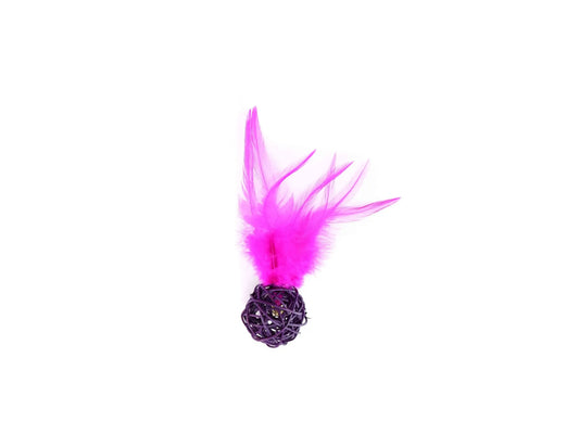 Freedog zvonček s ružovým pierkom, 10 × 3,8 cm