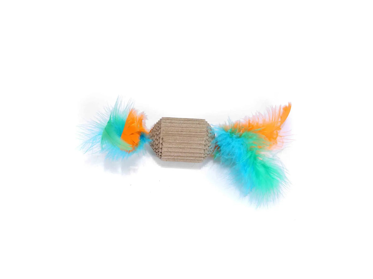 Freedog škrabadlo Kraft Hexágono s chumáčikom, 15 x 4 cm