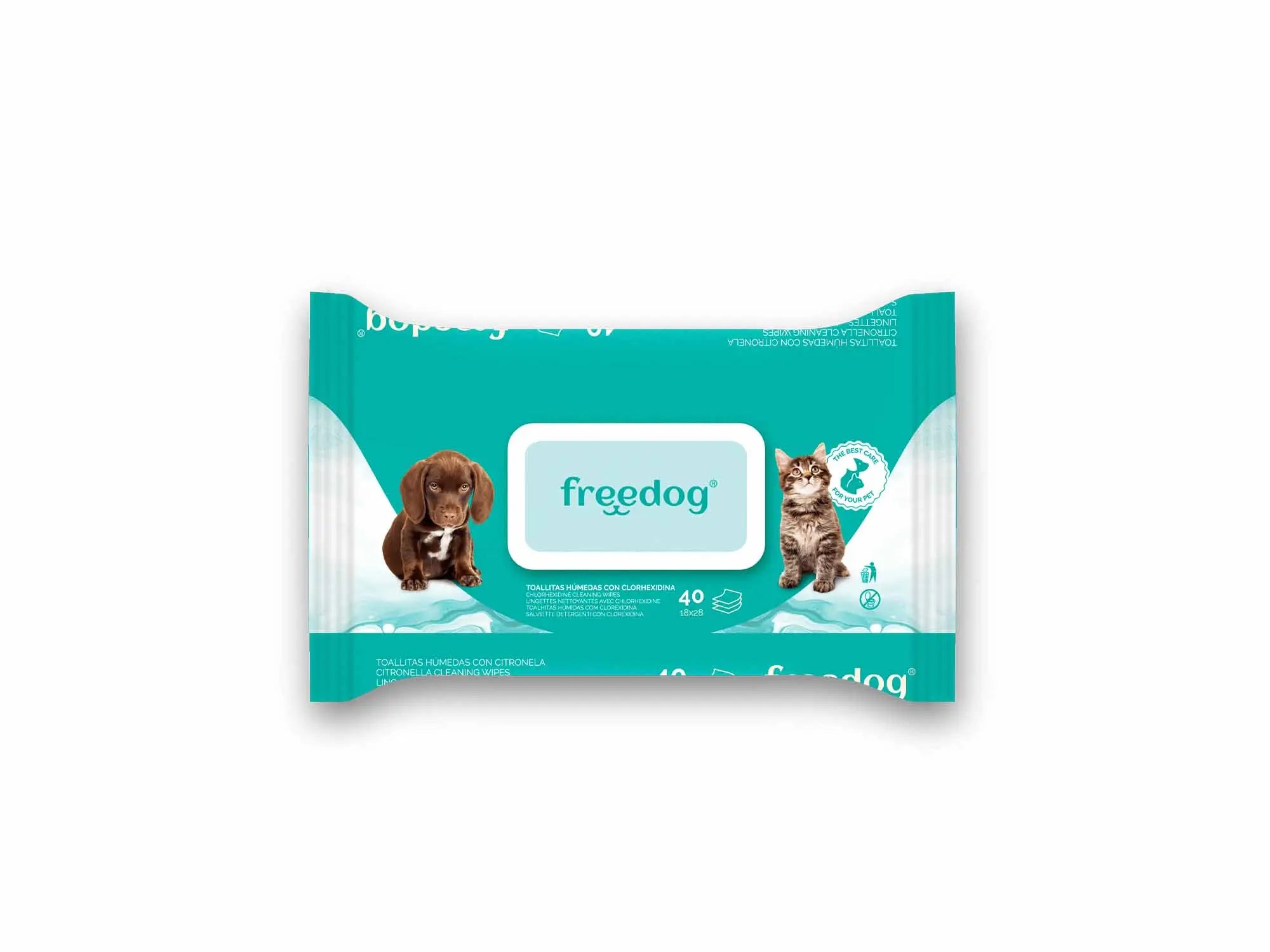 Freedog vlhčené utierky s chlorhexidínom, veľké balenie, 40 ks