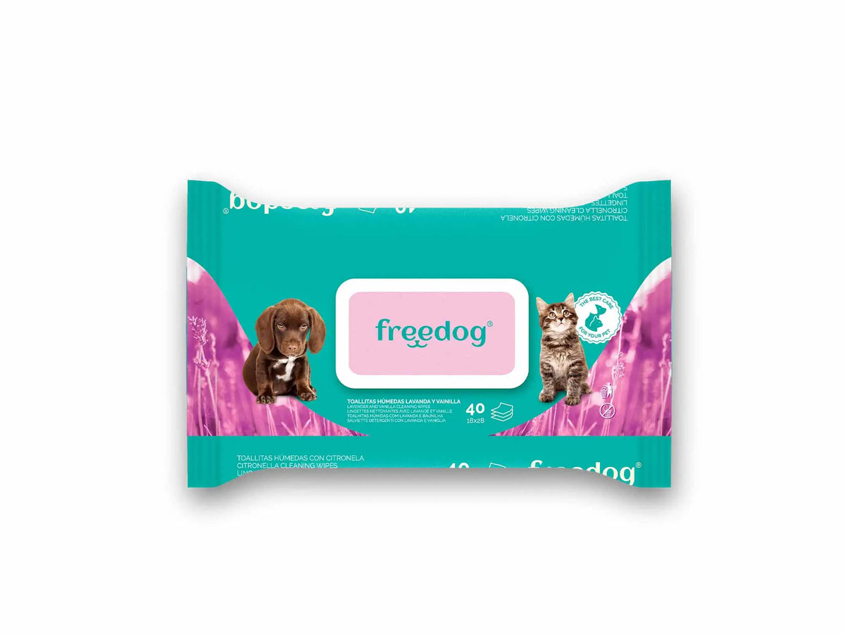 Freedog Vlhčené utierky na umývanie / Vanilka, veľké balenie, 40 ks, 28 × 18 cm