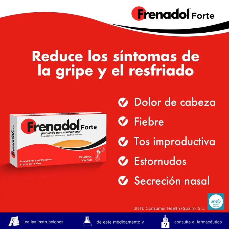 FRENADOL® Forte proti chrípke, na perorálne použitie, 10 vrecúšok
