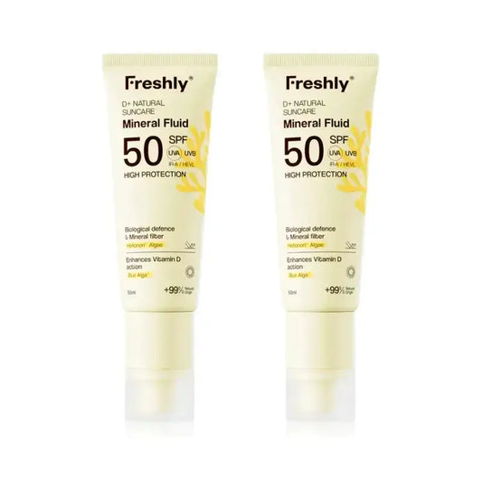 Freshly D+ Natural Suncare Mineral Fluid SPF 50, balenie 2 x 50 ml