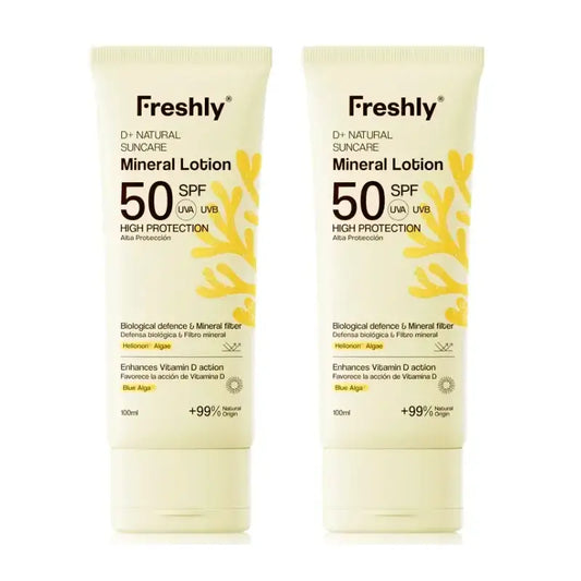 Freshly D+ Natural Suncare minerálny krém s ochranným faktorom SPF 50, balenie 2 x 100 ml