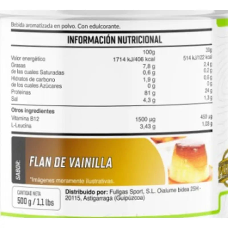 Fullgas Vegánsky proteínový flan s príchuťou vanilky a karamelu, 500 g. 
