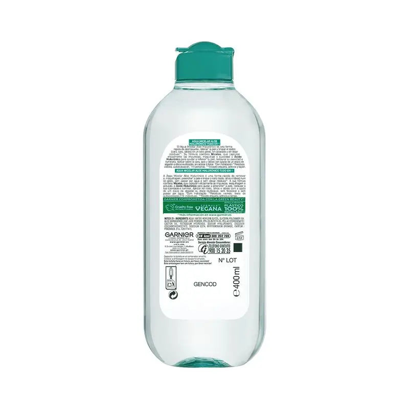 Garnier Micelárna voda s aloe vera a kyselinou hyalurónovou 2 v 1 – čistí, odličuje a vyživuje tvár, oči a pery – bez oplachovania