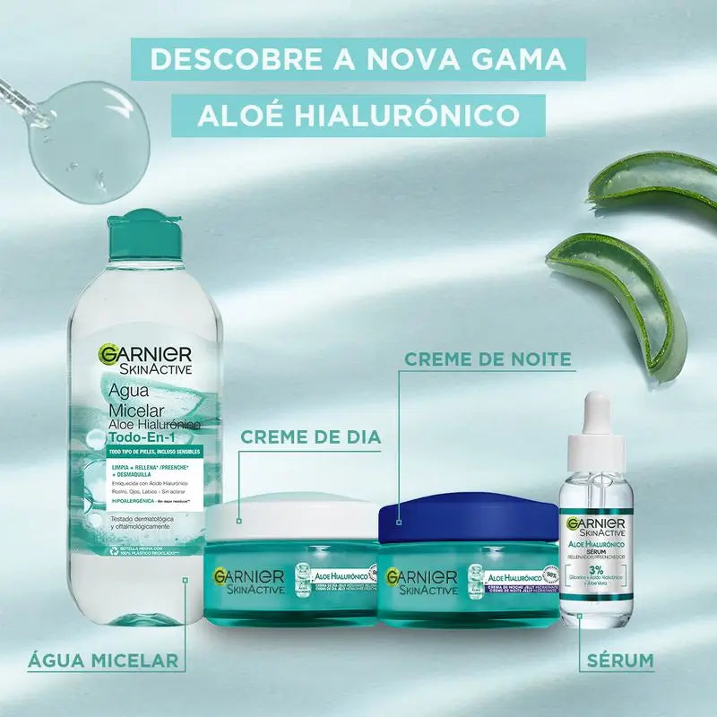 Garnier Micelárna voda s aloe vera a kyselinou hyalurónovou 2 v 1 – čistí, odličuje a vyživuje tvár, oči a pery – bez oplachovania