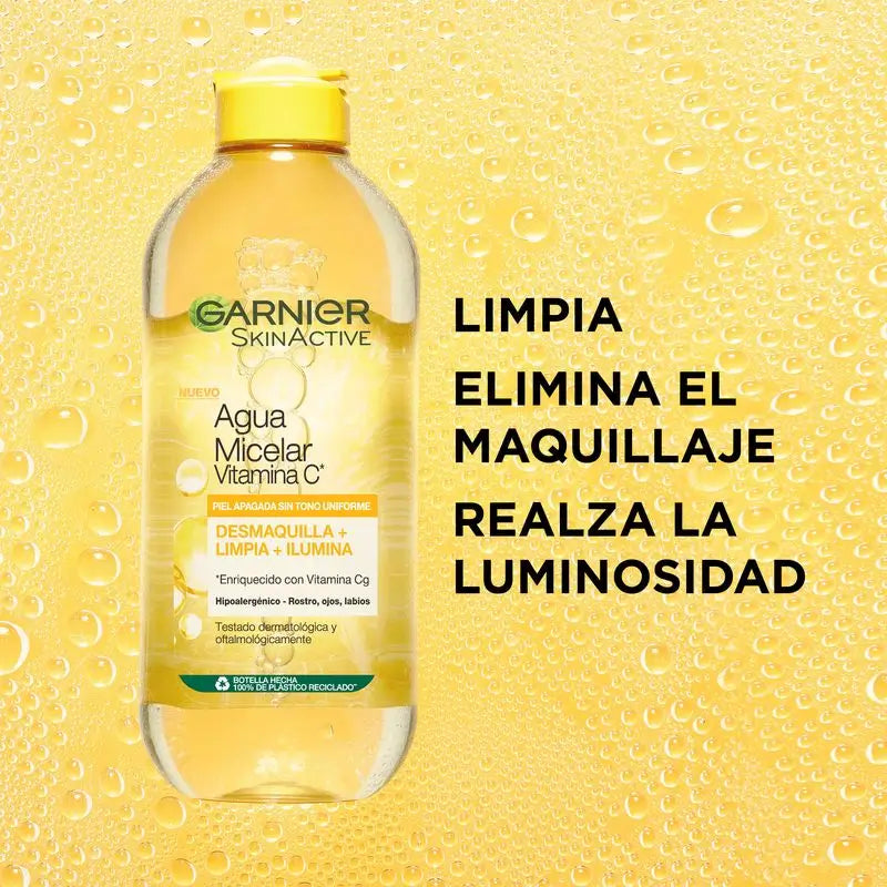 Garnier Micelárna voda s vitamínom C, čistí, odstraňuje make-up a rozžiari matnú pleť. Hypoalergénne zloženie – 400 ml