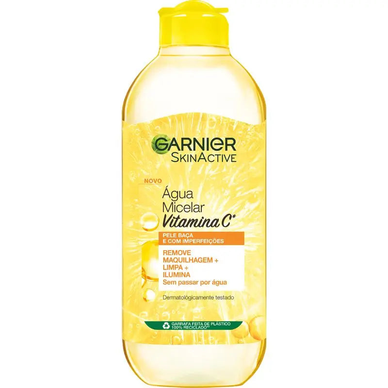Garnier Micelárna voda s vitamínom C, čistí, odstraňuje make-up a rozžiari matnú pleť. Hypoalergénne zloženie – 400 ml