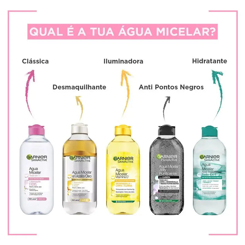 Garnier Micelárna voda s vitamínom C, čistí, odstraňuje make-up a rozžiari matnú pleť. Hypoalergénne zloženie – 400 ml