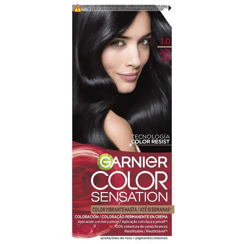 Garnier Color Sensation Trvalá krémová farba na vlasy 1.0 Ultra čierna