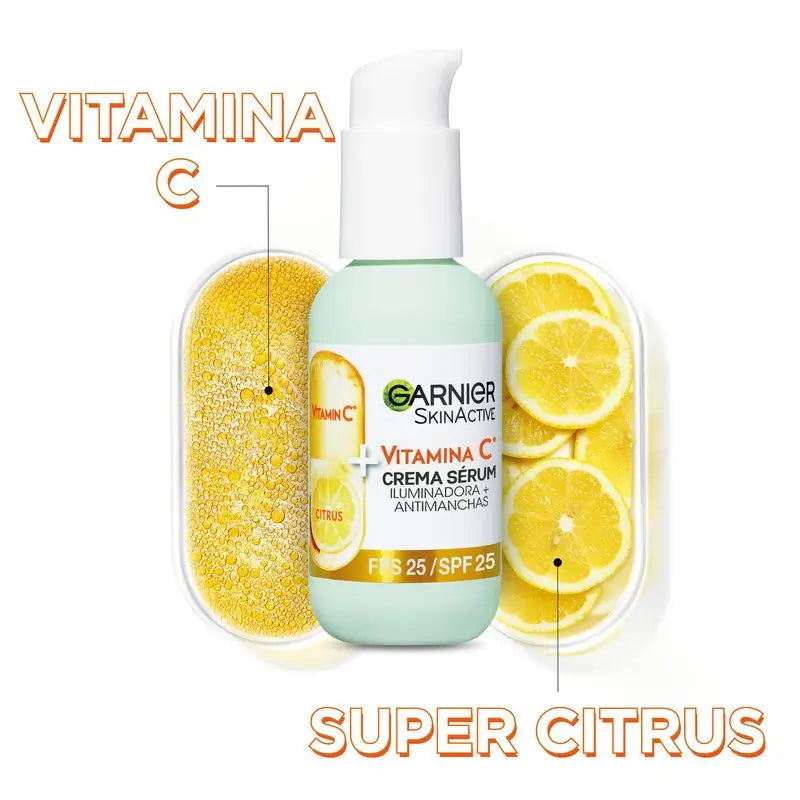 Garnier Krémové sérum s SPF 25. Vysoko koncentrované sérum s vitamínom C a slnečnou ochranou, 50 ml