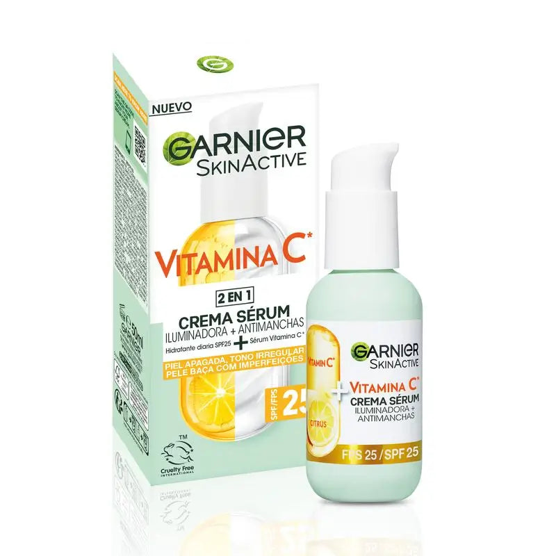 Garnier Krémové sérum s SPF 25. Vysoko koncentrované sérum s vitamínom C a slnečnou ochranou, 50 ml