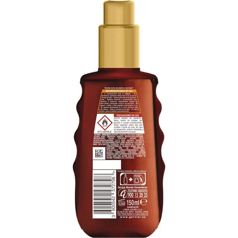 Garnier Delial Ochranný olej Ideal Bronze SPF 50 pre rovnomerné a žiarivé opálenie – 150 ml