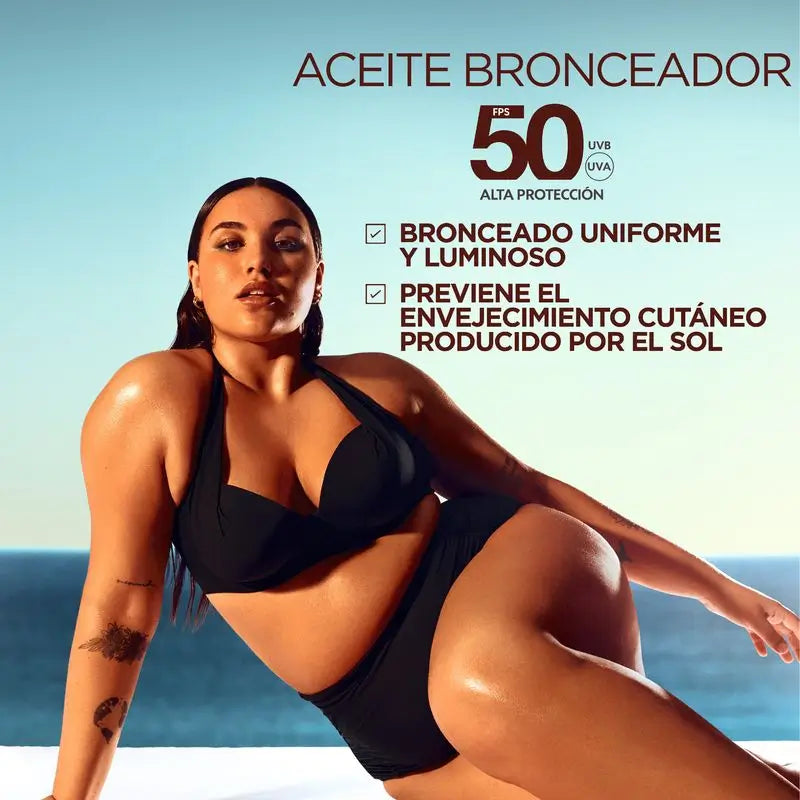 Garnier Delial Ochranný olej Ideal Bronze SPF 50 pre rovnomerné a žiarivé opálenie – 150 ml