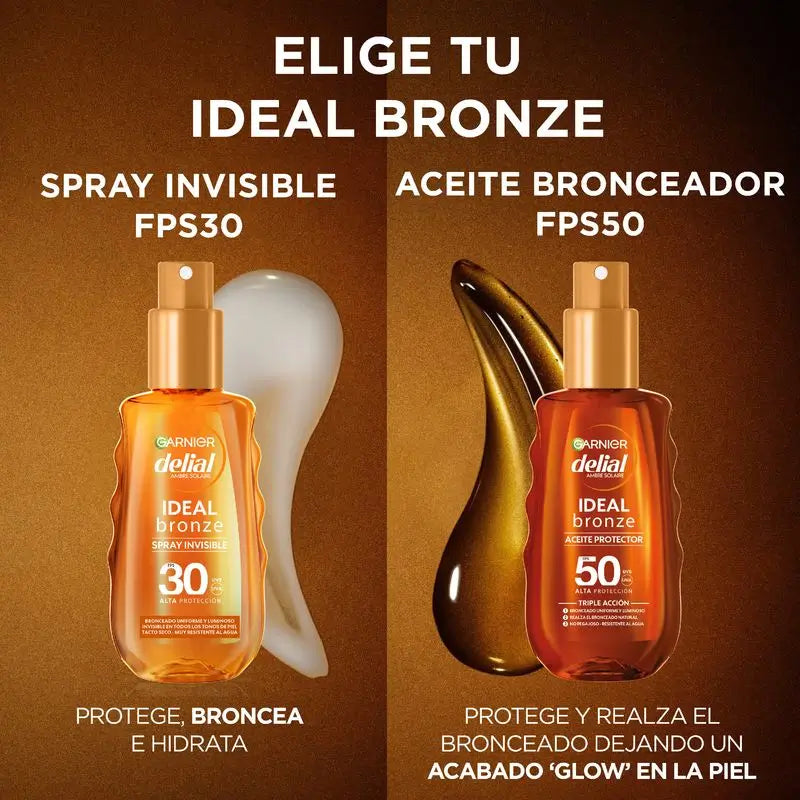 Garnier Delial Ideal Bronze Invisible Spray SPF 30, ochranný prípravok, 150 ml
