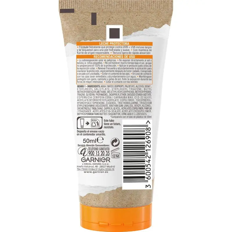 Garnier Delial Ochranné mlieko SPF 50+ Hydra 24 Protect, vodovzdorné a s hydratačným zložením s bambuckým maslom 