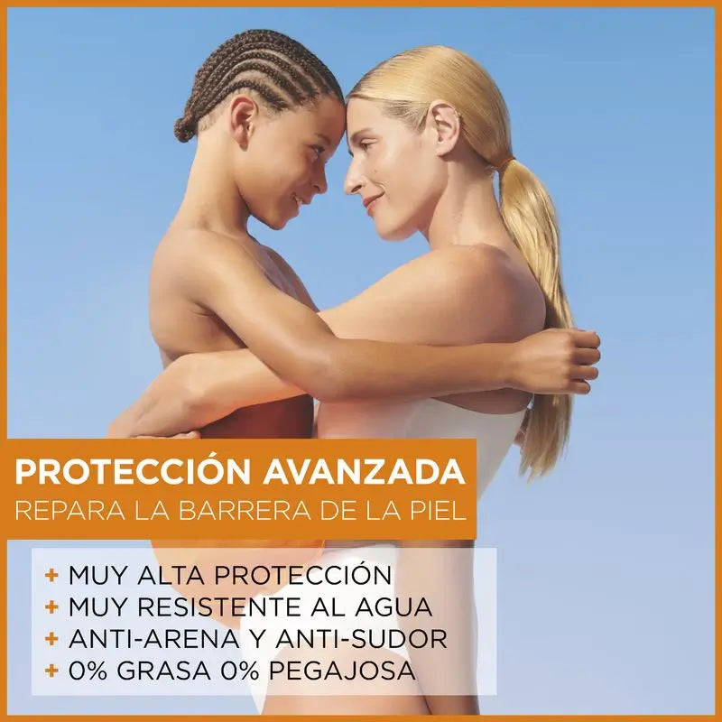 Garnier Delial Sensitive Advanced SPF 50+ sprej pre citlivú, svetlú a slnku citlivú pleť. Vhodný pre deti, 150 ml