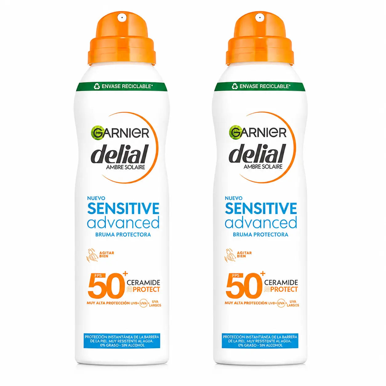 Garnier Delial Sensitive Advanced SPF 50+ Hmla na citlivú, svetlú a slnku citlivú pleť. Vhodná pre deti, 150 ml, balenie po 2 ks