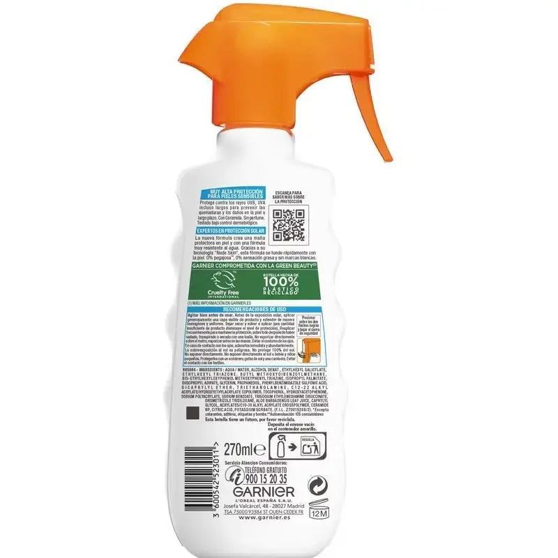 Garnier Delial Ochranný sprej Sensitive Advanced SPF 50+ pre svetlú, citlivú a slnkom neznášanlivú pokožku, 270 ml